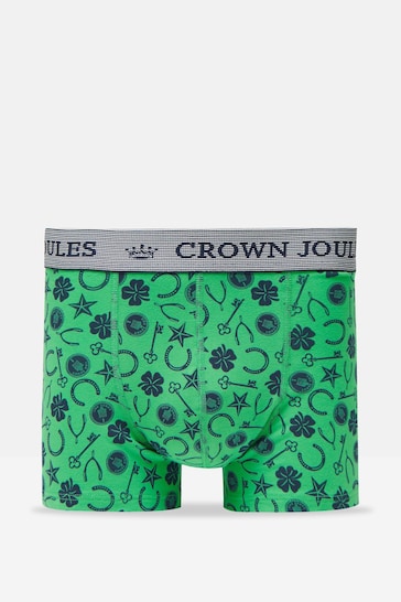 Joules Crown Joules Green Lucky Charm Cotton Boxer Briefs (2 Pack)