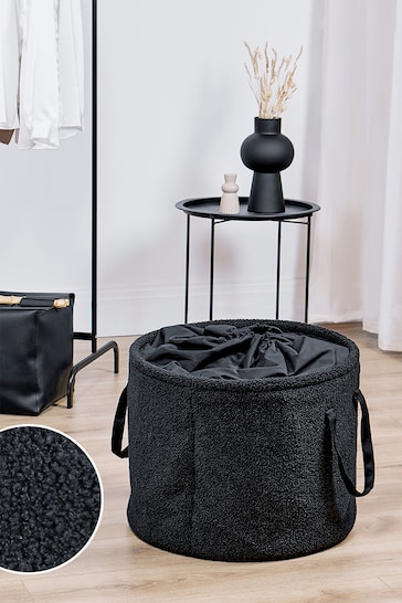 Style Sisters Black Bouclé Storage Bag