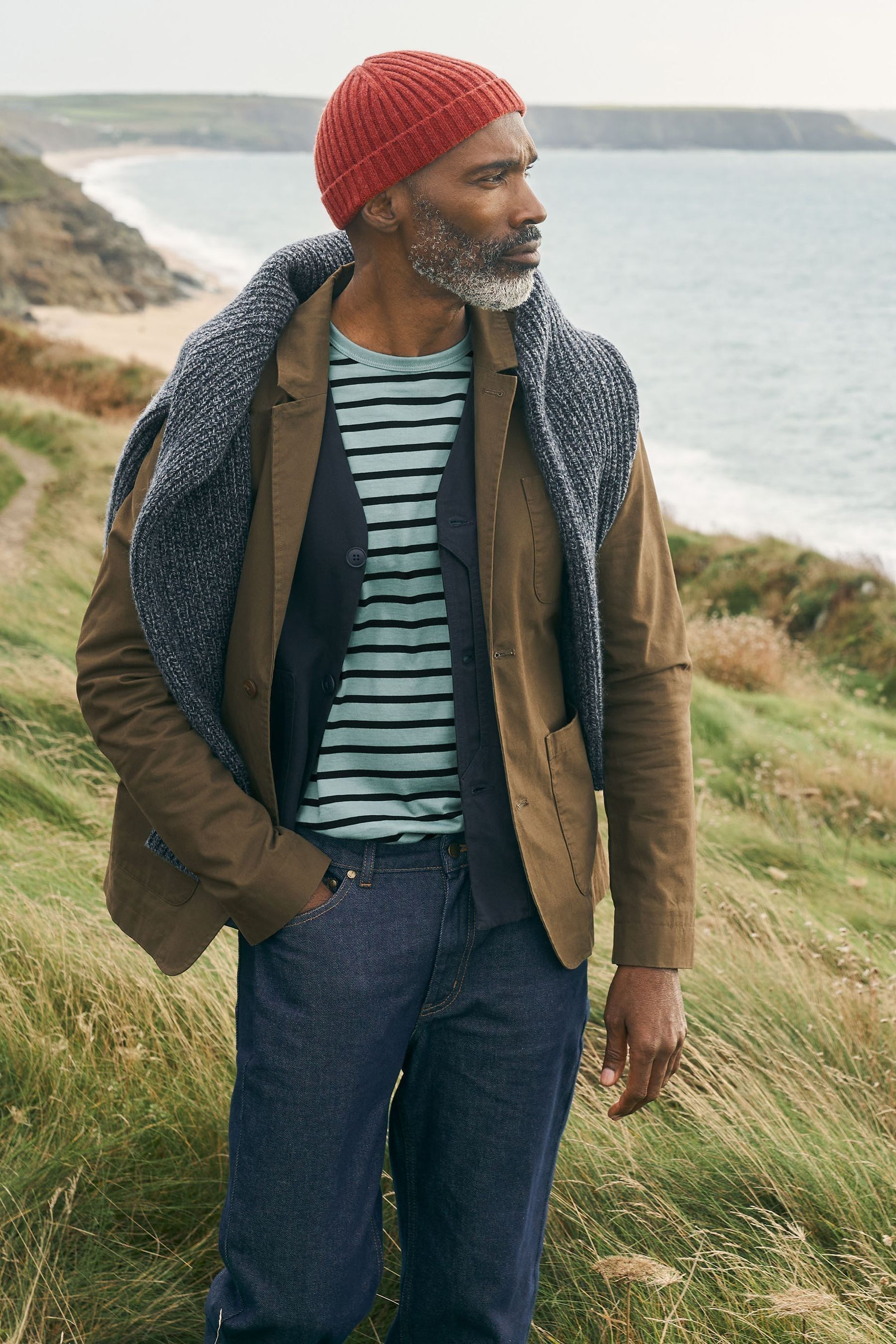 Seasalt Cornwall Green Mens Towen 100 Cotton Blazer