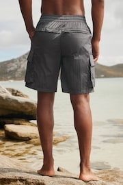 Fashion Cargo Charcoal Grey Utility Swim Shorts - Image 5 of 11