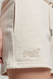 Superdry Cream Vintage Logo Embroidered Jersey Shorts - Image 5 of 6
