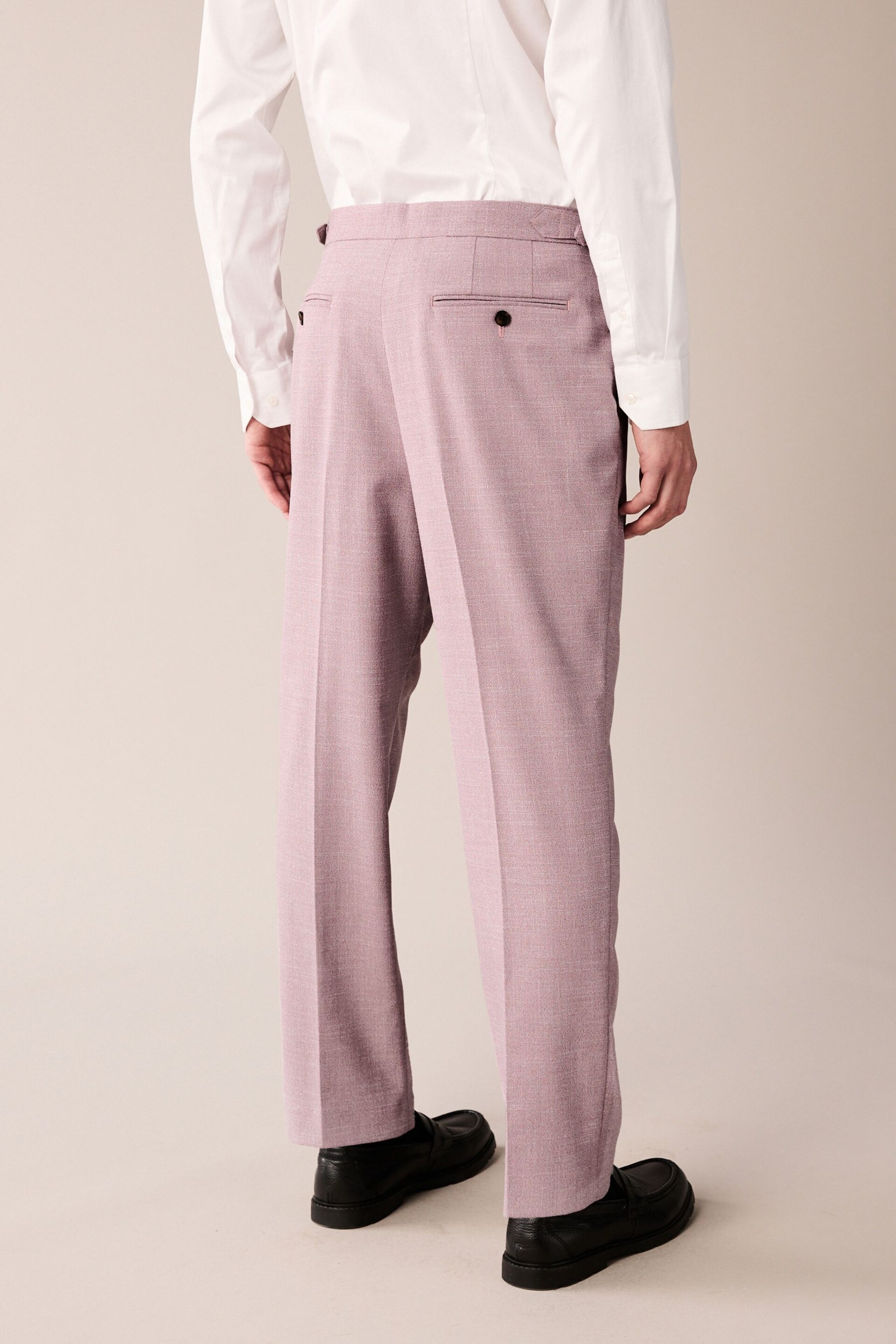 Pink Slim Tapered Textured Side Adjuster Trousers - Image 3 of 8