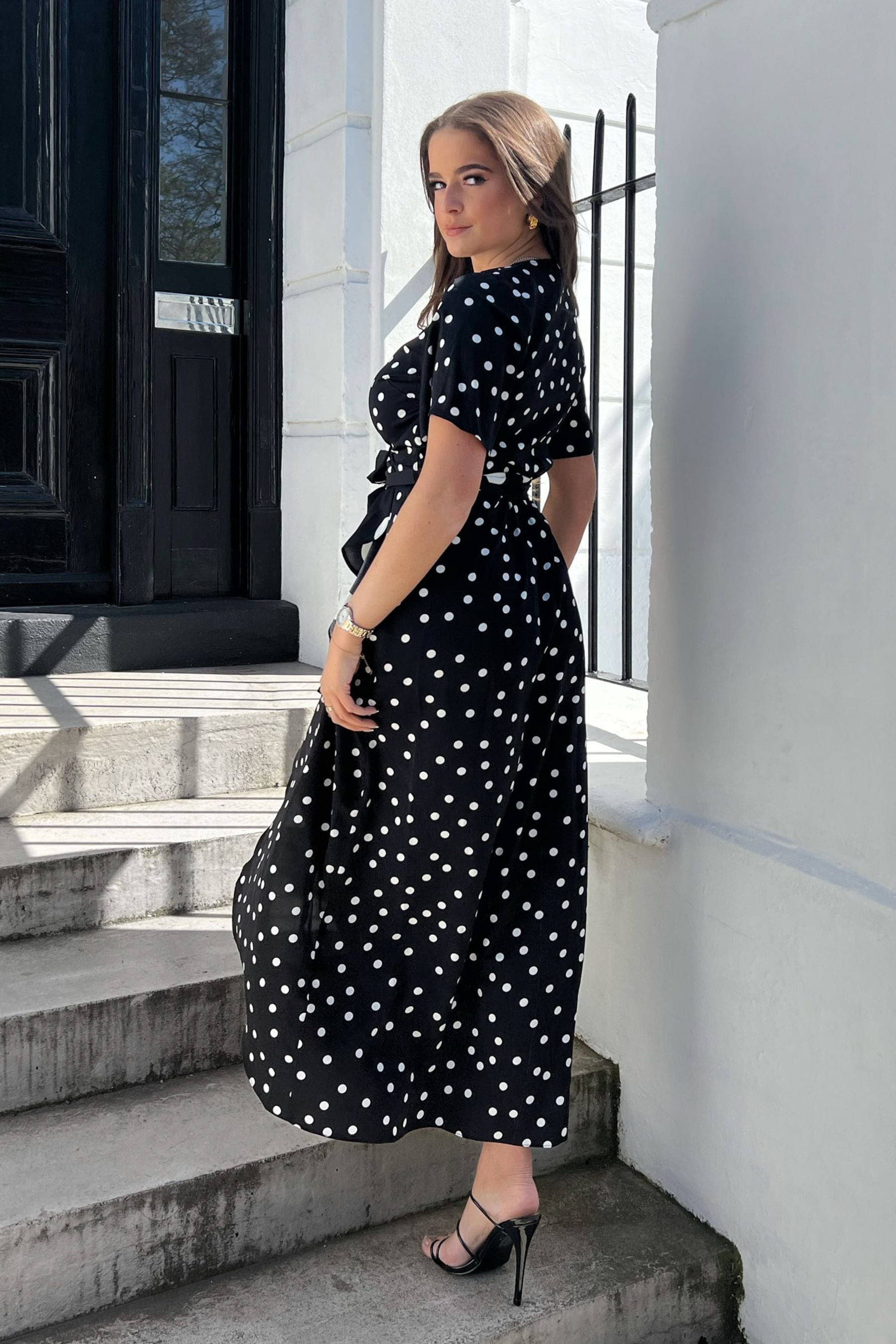 Buy Girl In Mind Black White Farren Wrap Maxi Dress from Next Luxembourg