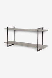 Grey Concrete Effect Two Tier Wall Shelves - Image 5 of 6