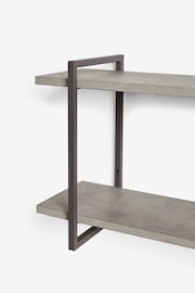 Grey Concrete Effect Two Tier Wall Shelves - Image 6 of 6