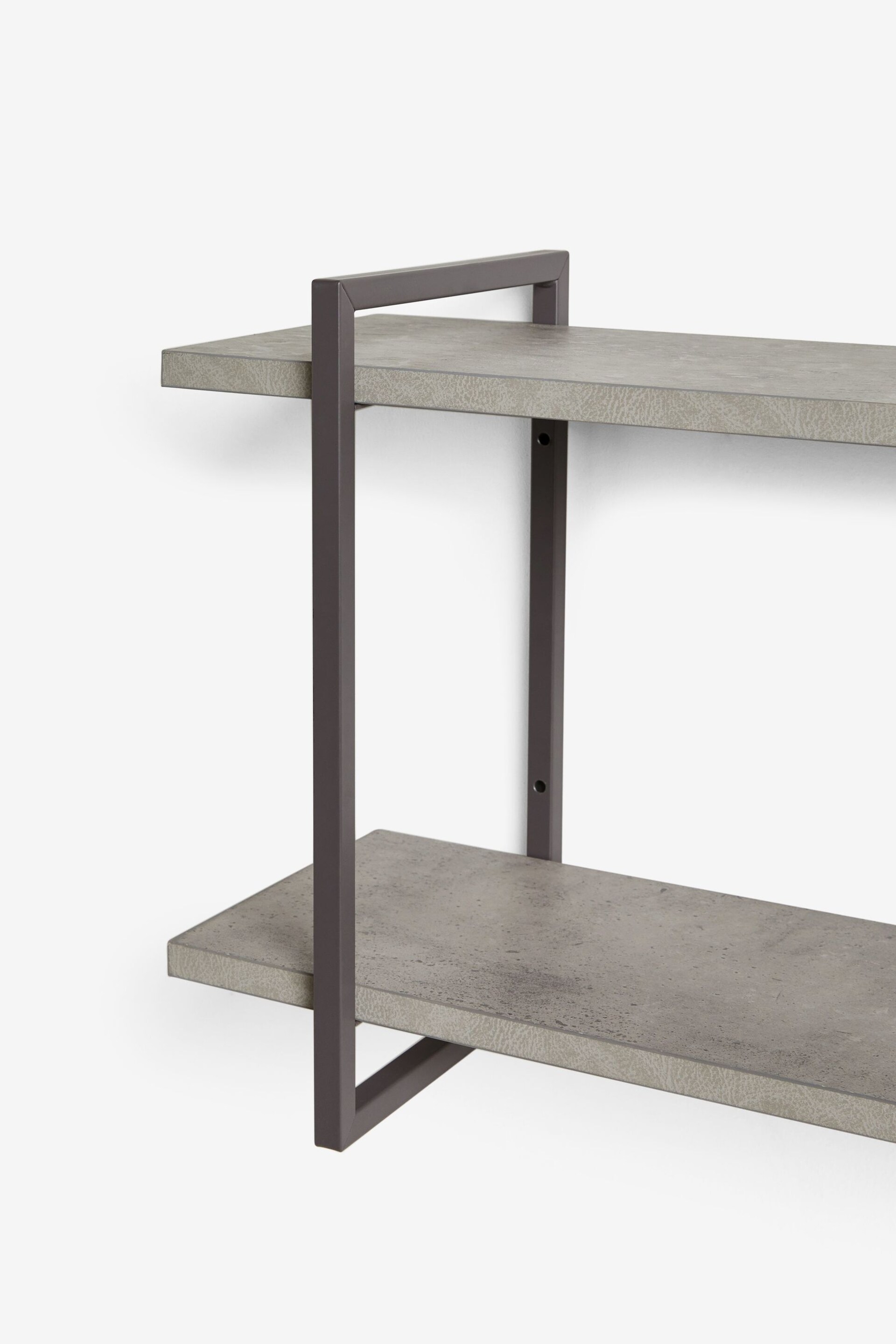 Grey Concrete Effect Two Tier Wall Shelves - Image 6 of 6