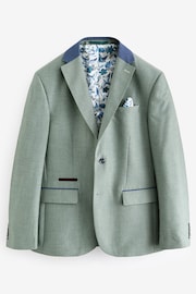 Green Regular Fit Trimmed Suit Jacket - Image 6 of 10