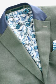 Green Regular Fit Trimmed Suit Jacket - Image 7 of 10