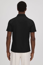 Reiss Black Floyd Slim Fit Half-Zip Polo Shirt - Image 5 of 6