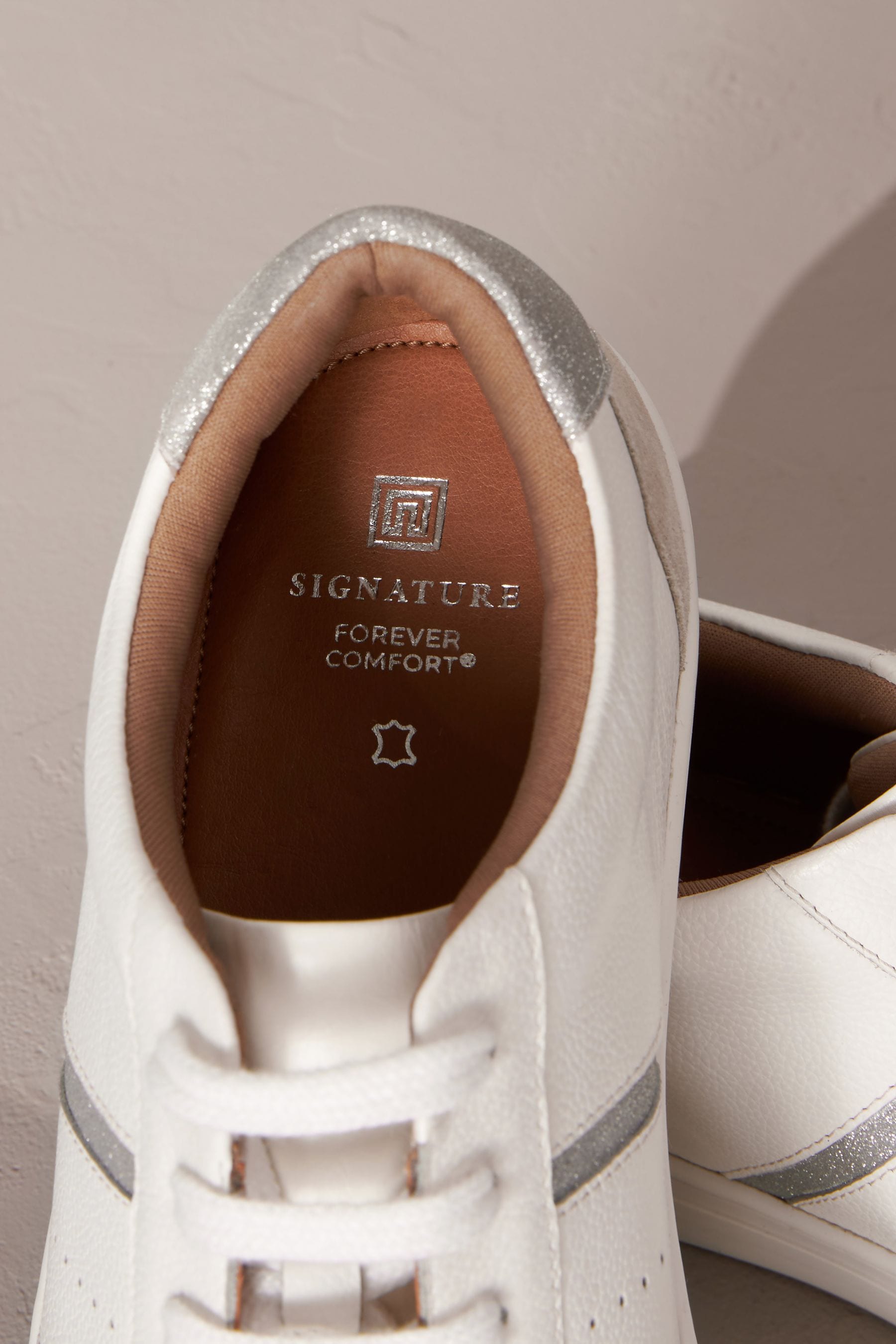 Buy White Signature Leather Lace Up Trainers from the Next UK online shop