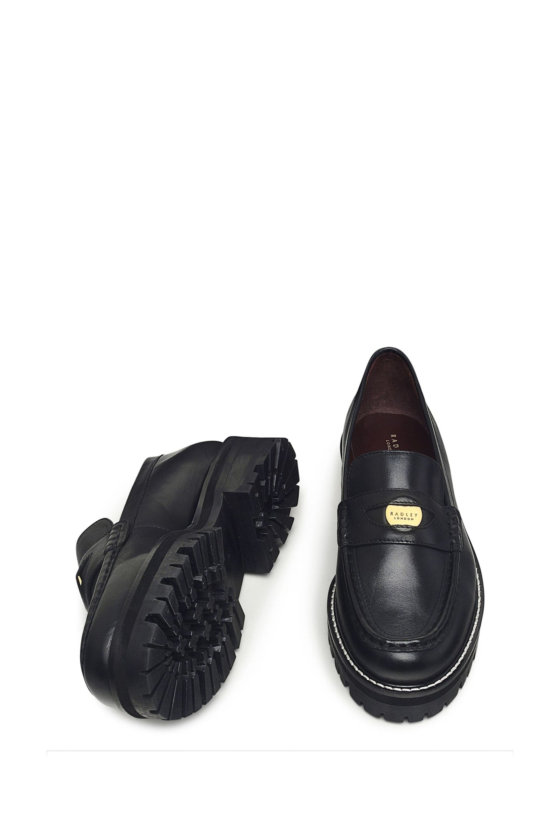 Radley London Thistle Grove Chunky Penny Black Loafers - Image 3 of 3