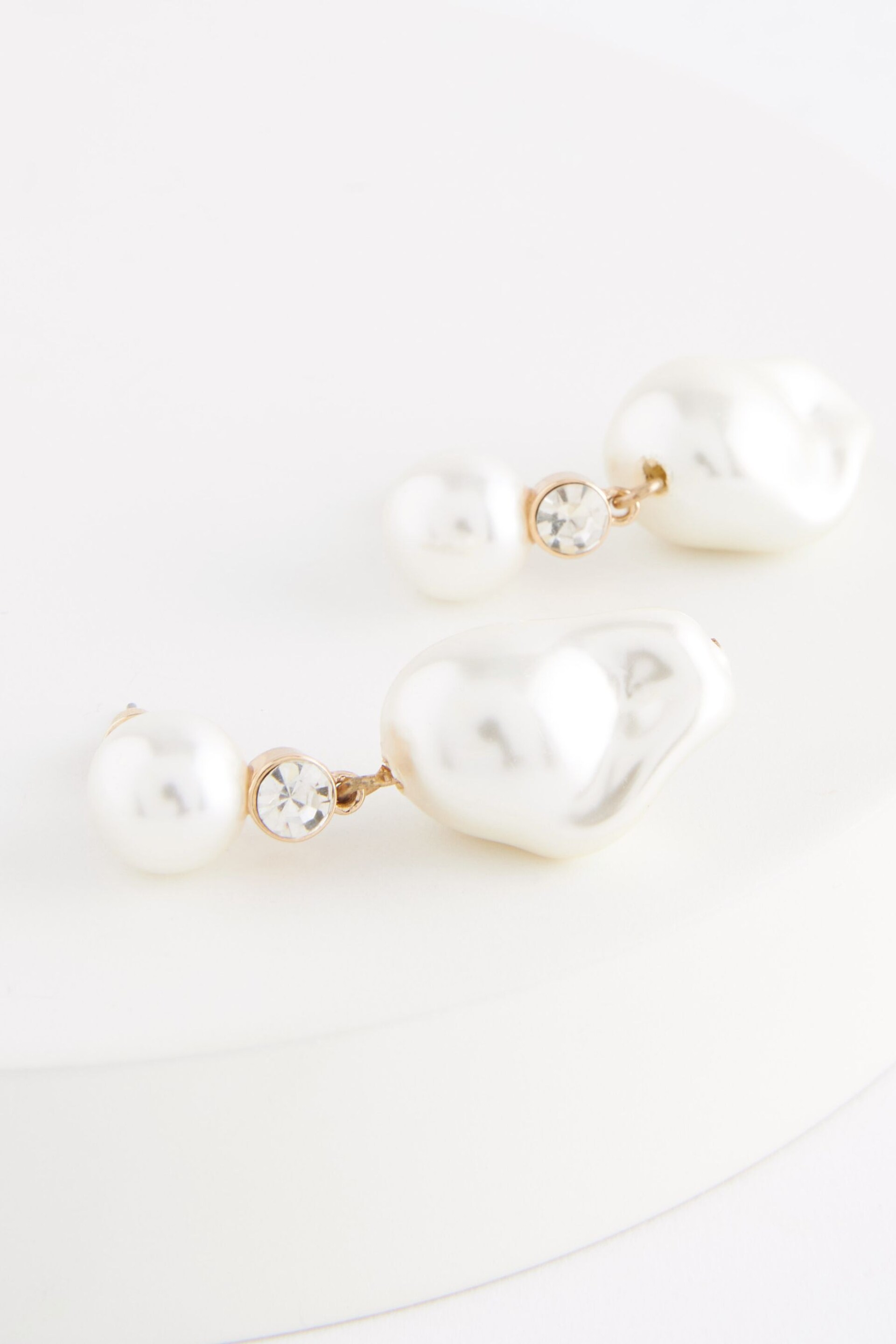 White Pearl Drop Earrings - Image 3 of 3