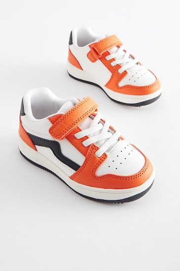 Orange Touch Fastening Elastic Lace Trainers