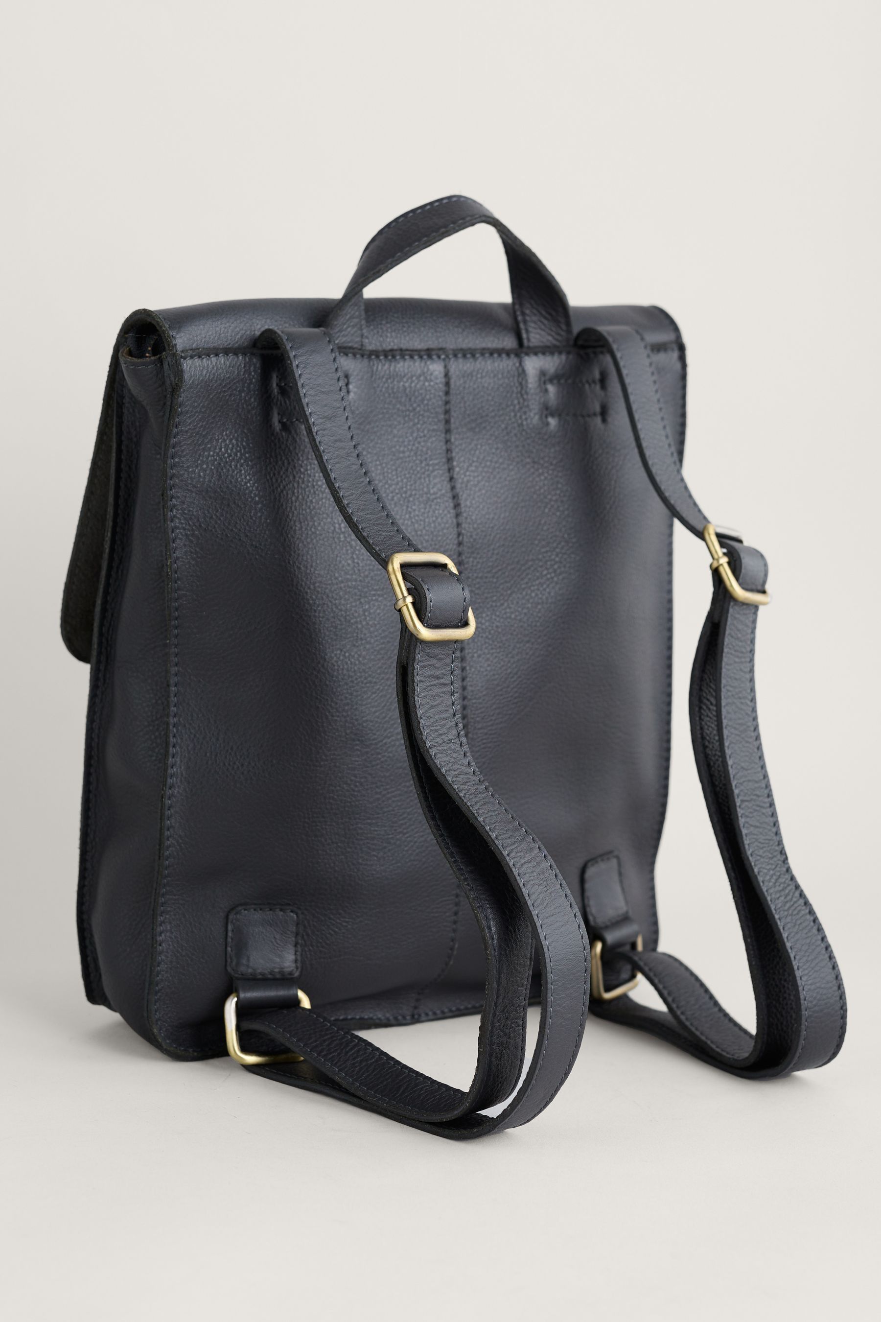 Buy Seasalt Cornwall Black Penarven Leather Satchel Backpack from