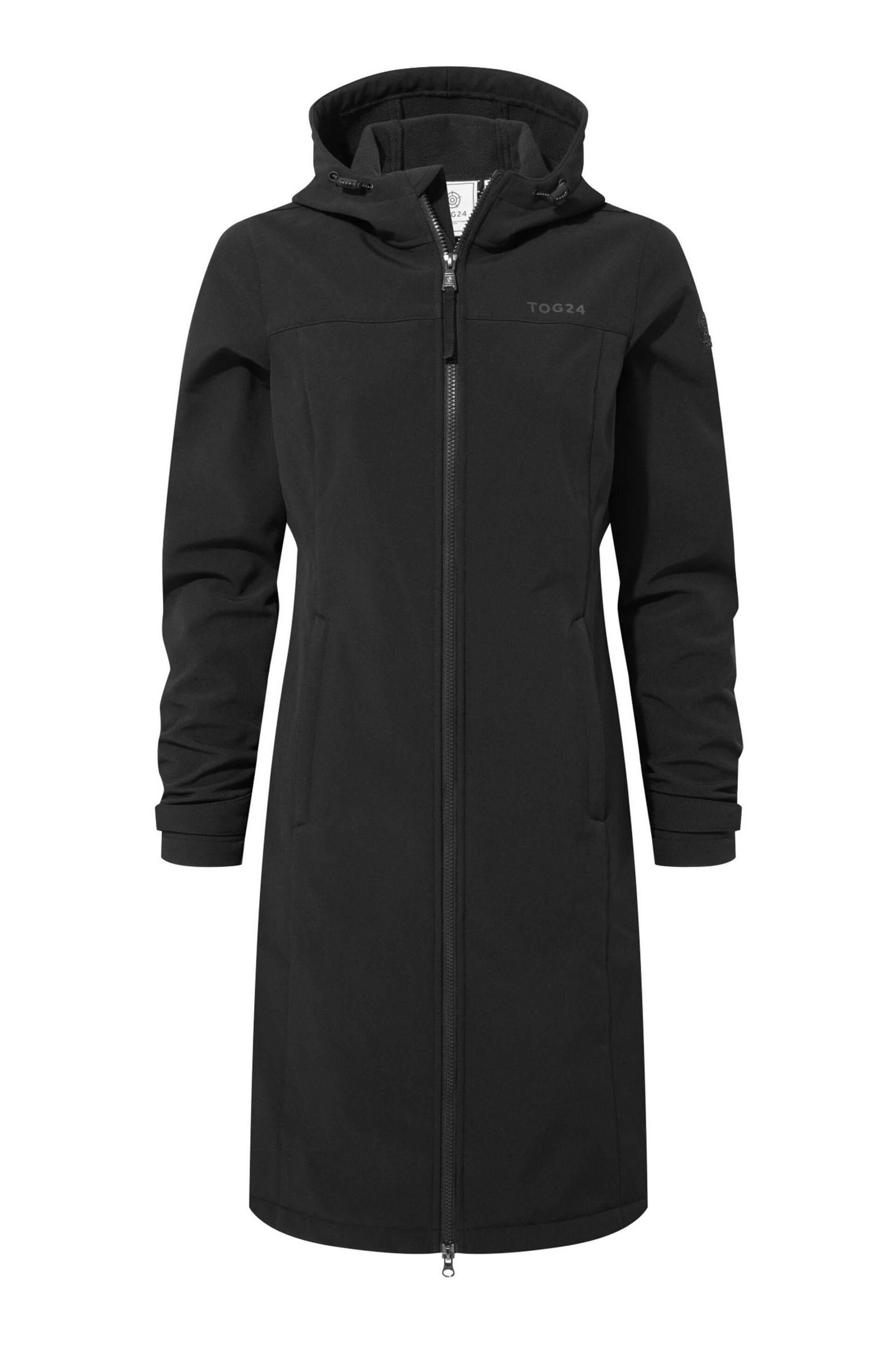 Tog 24 Black Marina Extra Long Softshell Jacket - Image 9 of 9