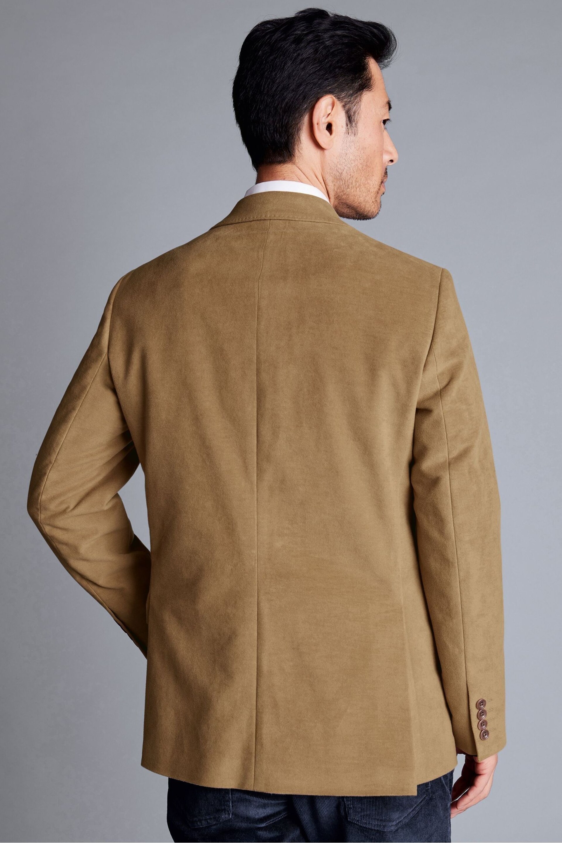 Charles Tyrwhitt Natural Tan Italian Moleskin Classic Fit Jacket - Image 2 of 6
