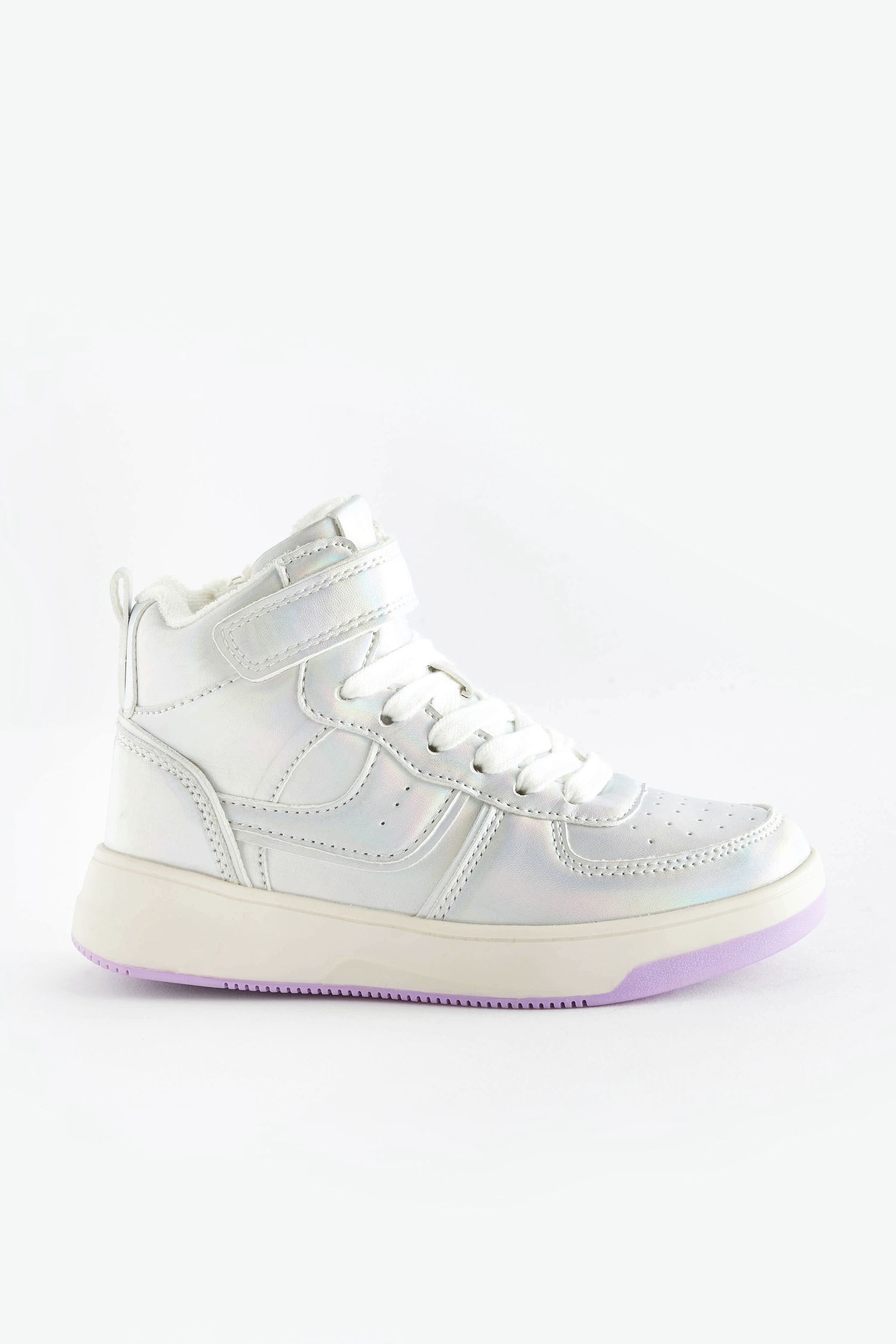 Metallic silver high top sneakers new arrivals