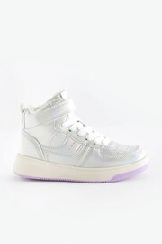 Silver Metallic Retro High Top Trainers - Image 2 of 6