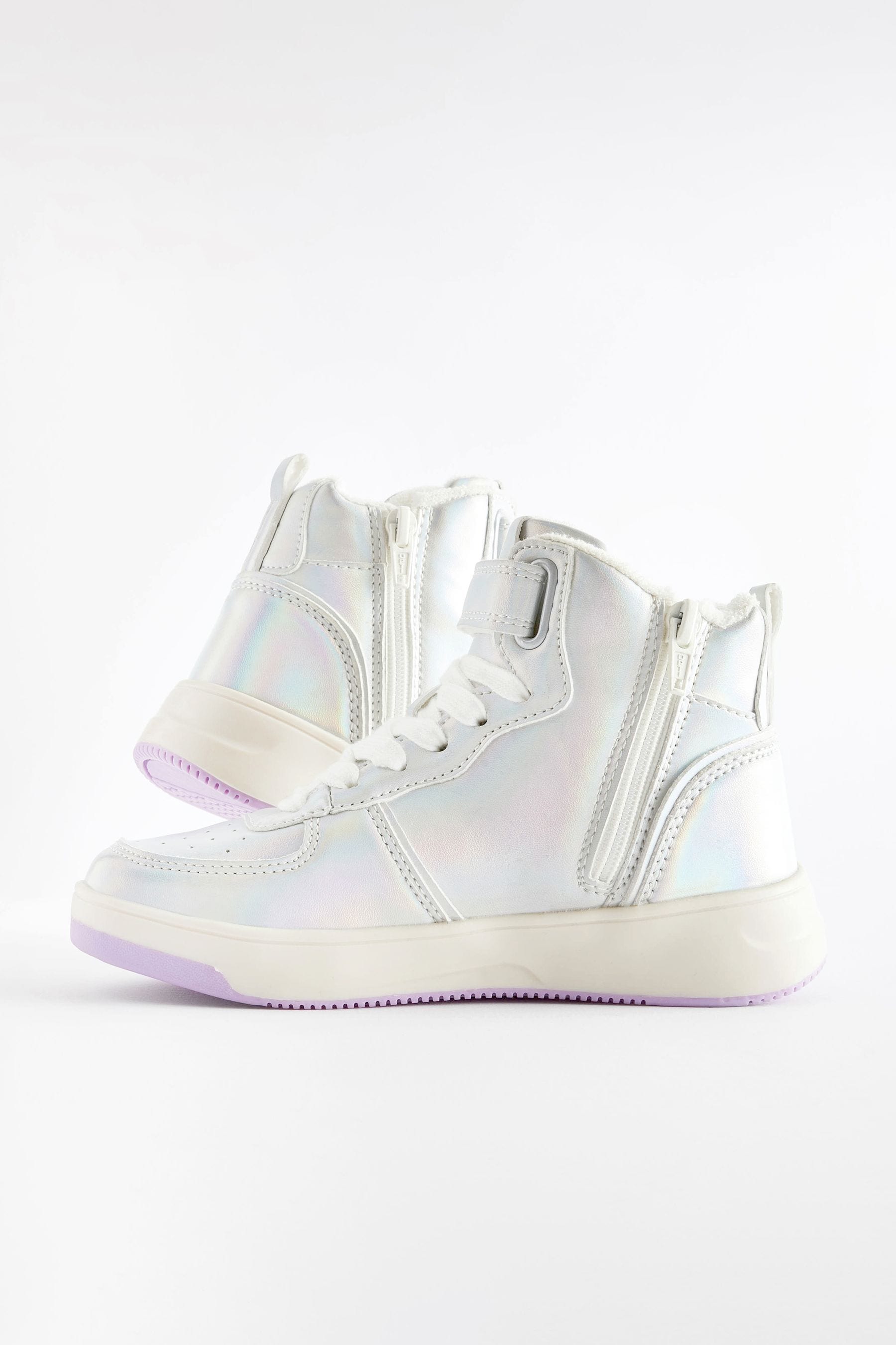 Silver high on sale top sneakers