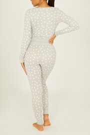 Boux Avenue Grey Heart Wrap Top And Legging Pyjama Set - Image 2 of 4