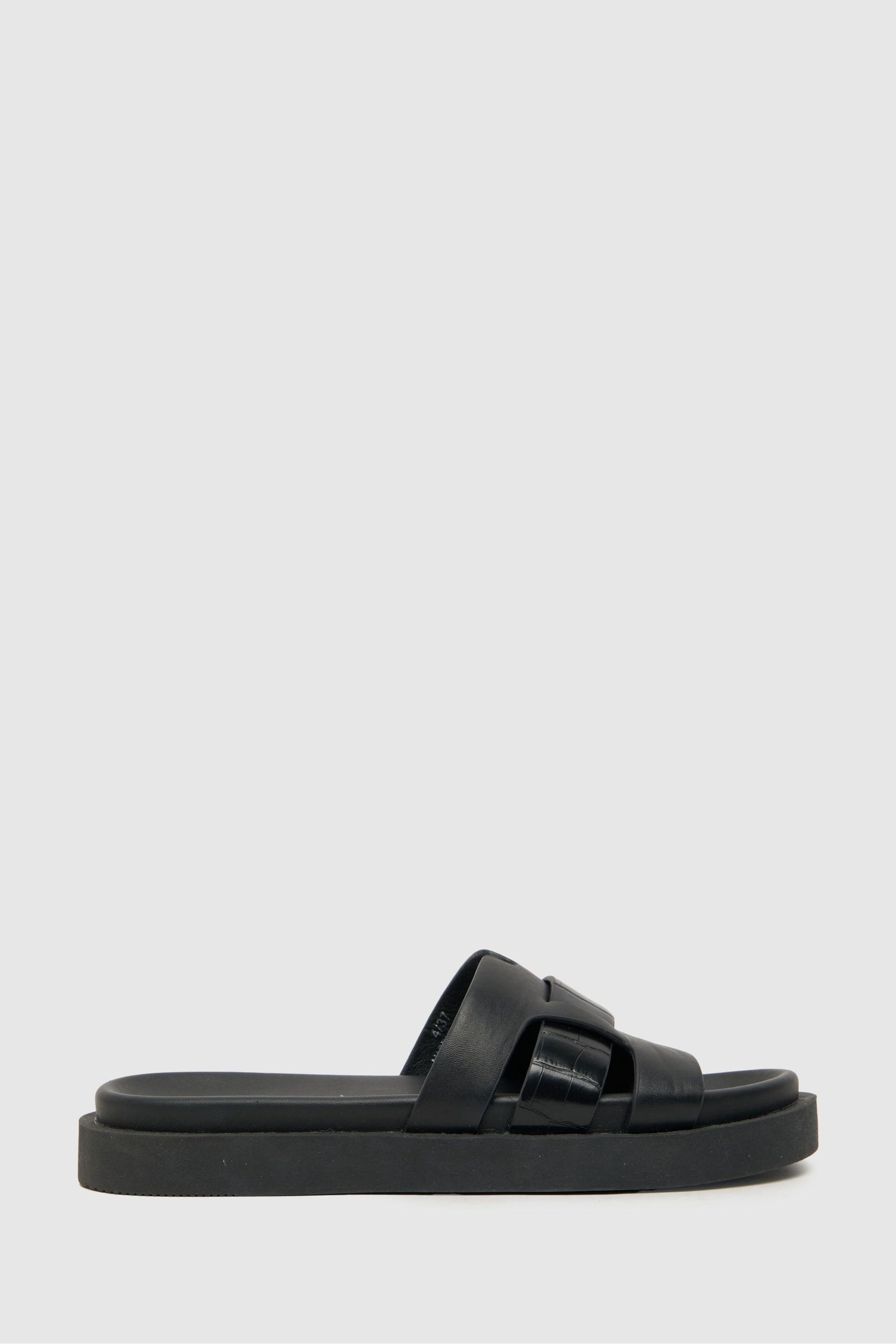 Schuh Timmy Croc Effect Footbed Sandals - Image 1 of 4