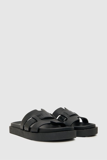 Schuh Timmy Croc Effect Footbed Black Sandals