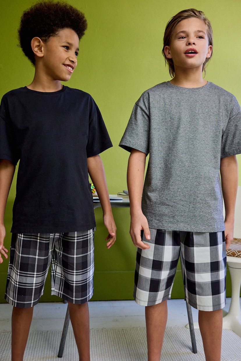 Monochrome 2 Pack Check Woven Bottoms (1.5-16yrs) - Image 1 of 9
