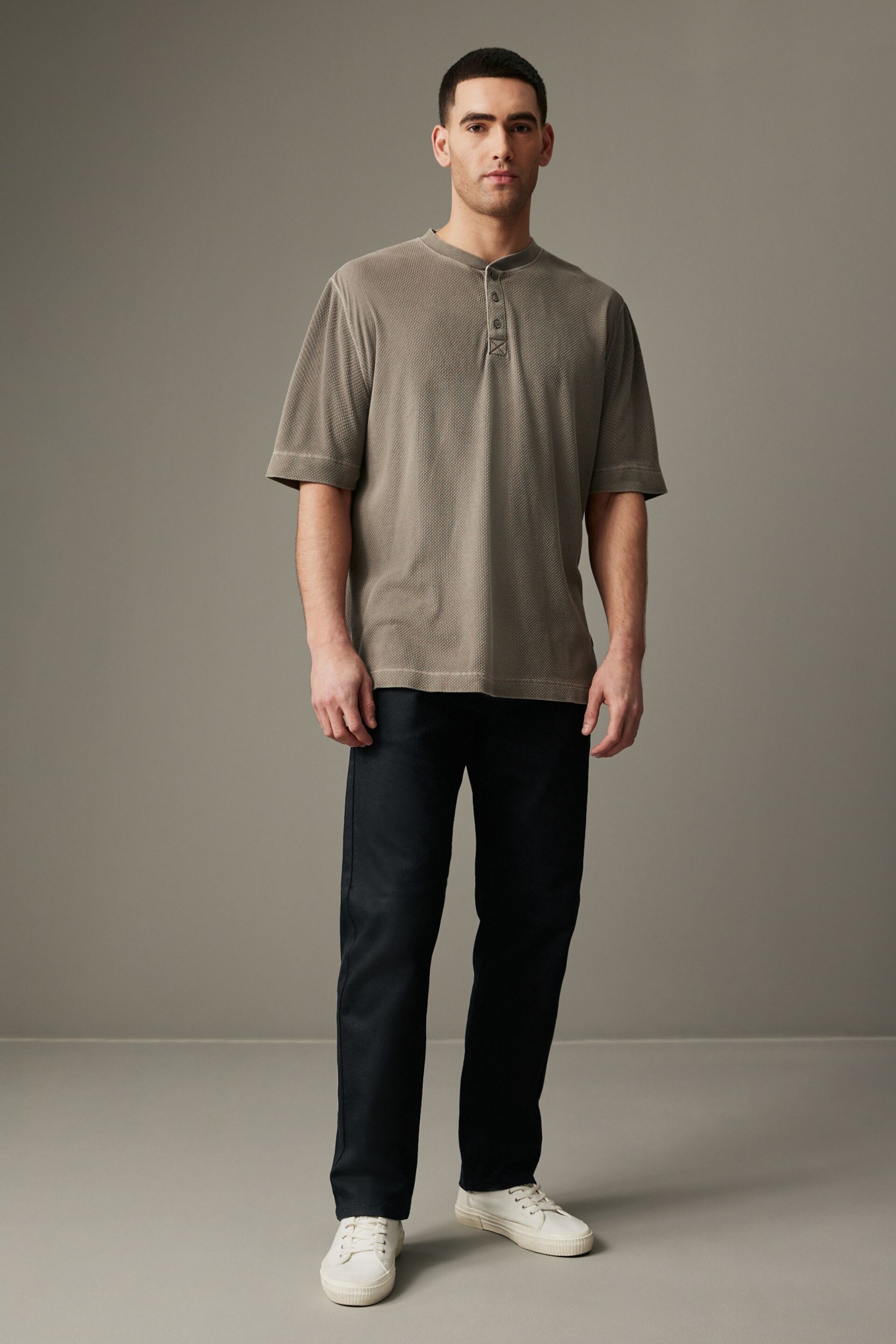 Mushroom Short Sleeve Grandad Collar T-Shirt - Image 2 of 8