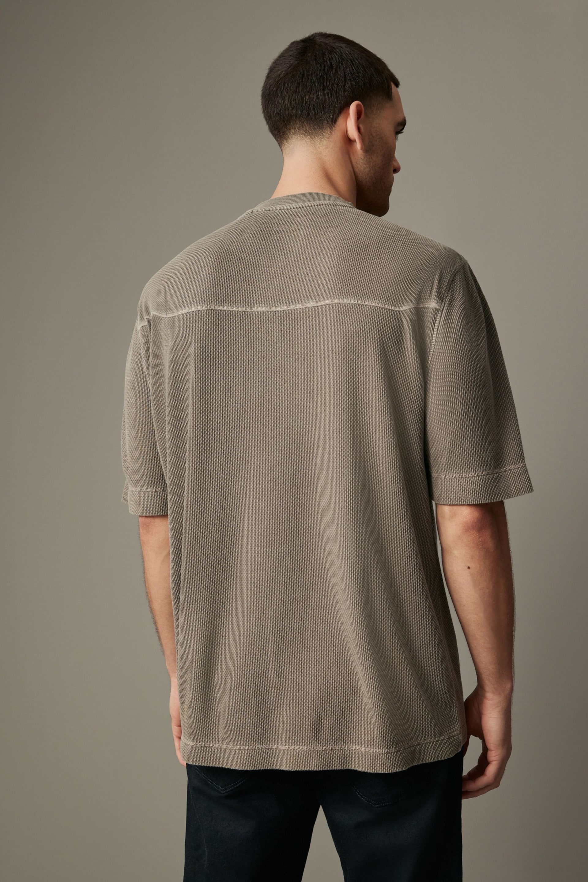 Mushroom Short Sleeve Grandad Collar T-Shirt - Image 3 of 8