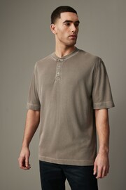 Mushroom Short Sleeve Grandad Collar T-Shirt - Image 4 of 8