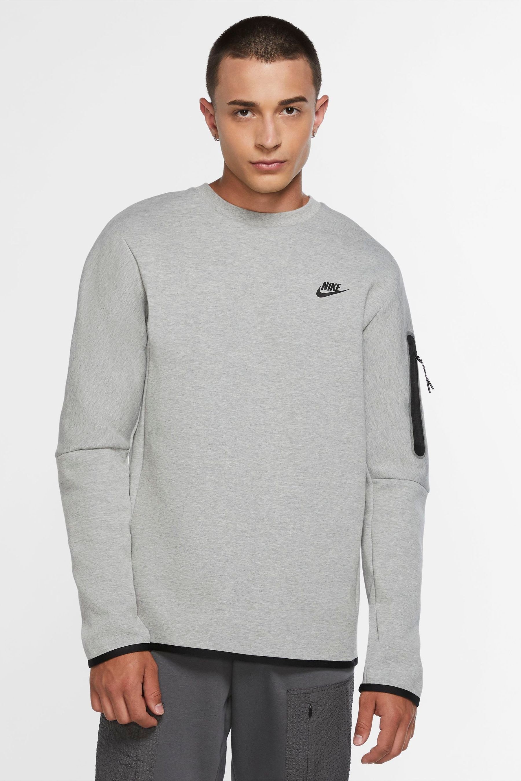 Buy Nike Grey Tech Fleece Sweatshirt from Next Luxembourg