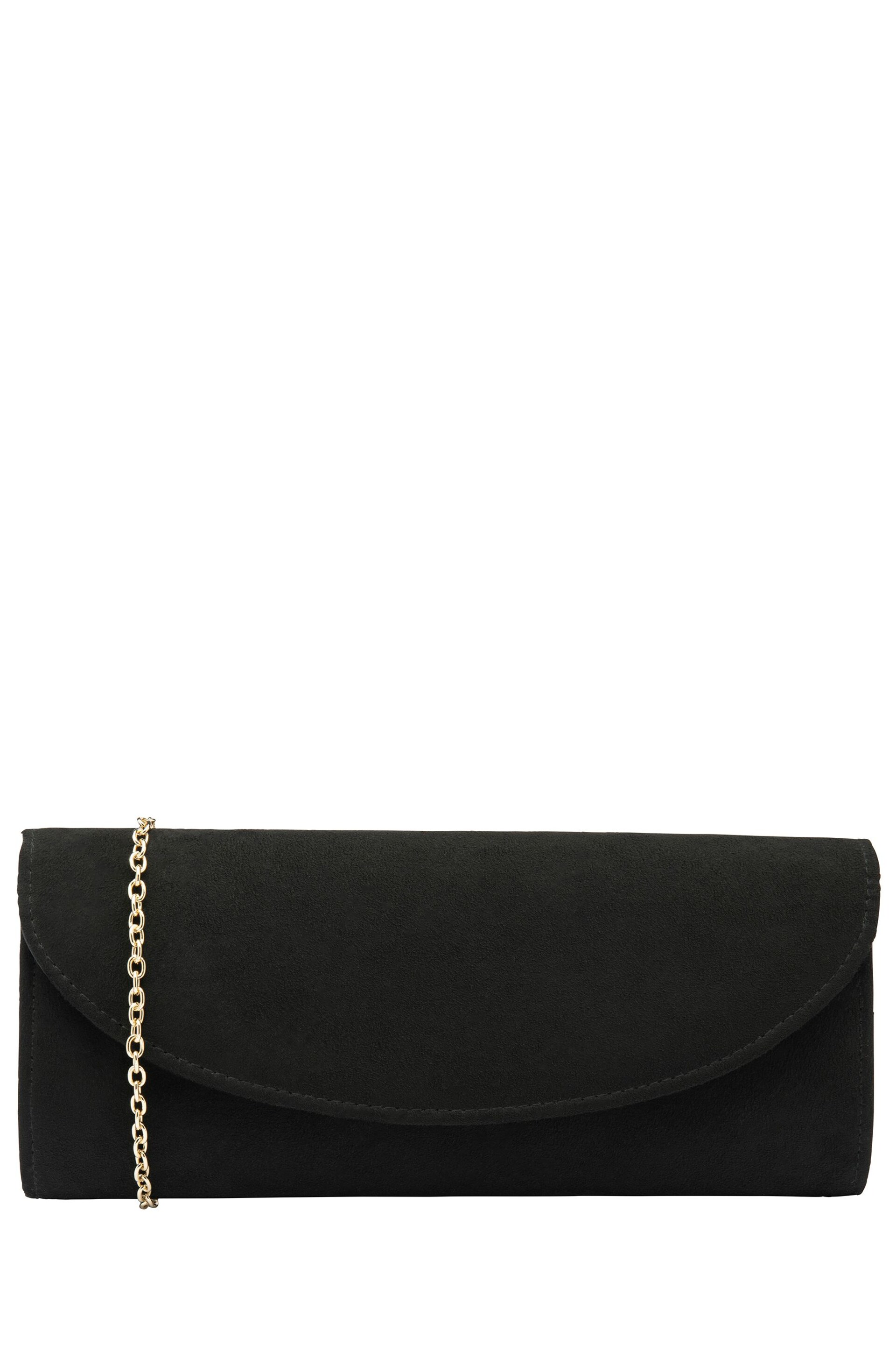 Lotus Black Clutch Bag with Chain - Image 1 of 4
