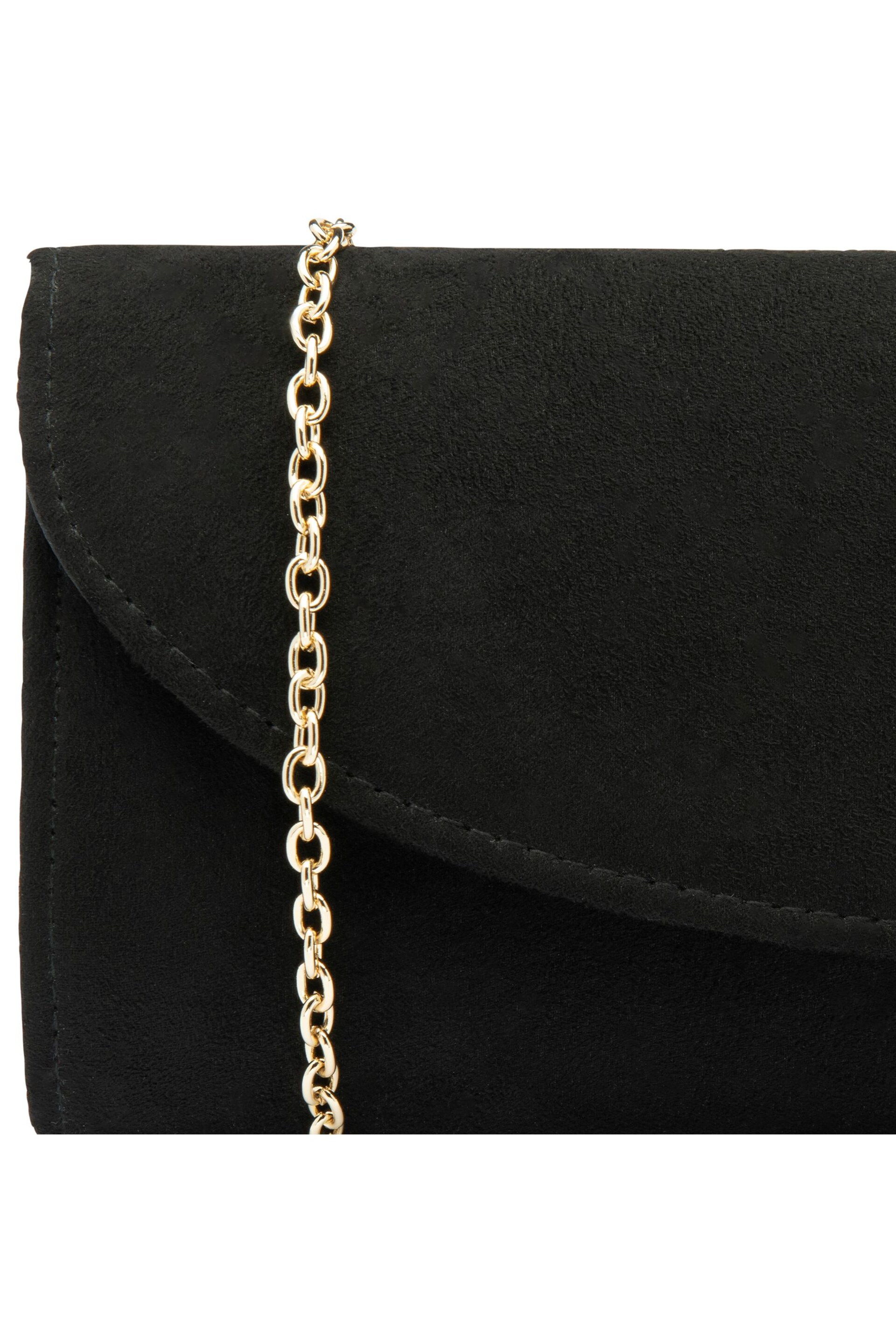 Lotus Black Clutch Bag with Chain - Image 4 of 4
