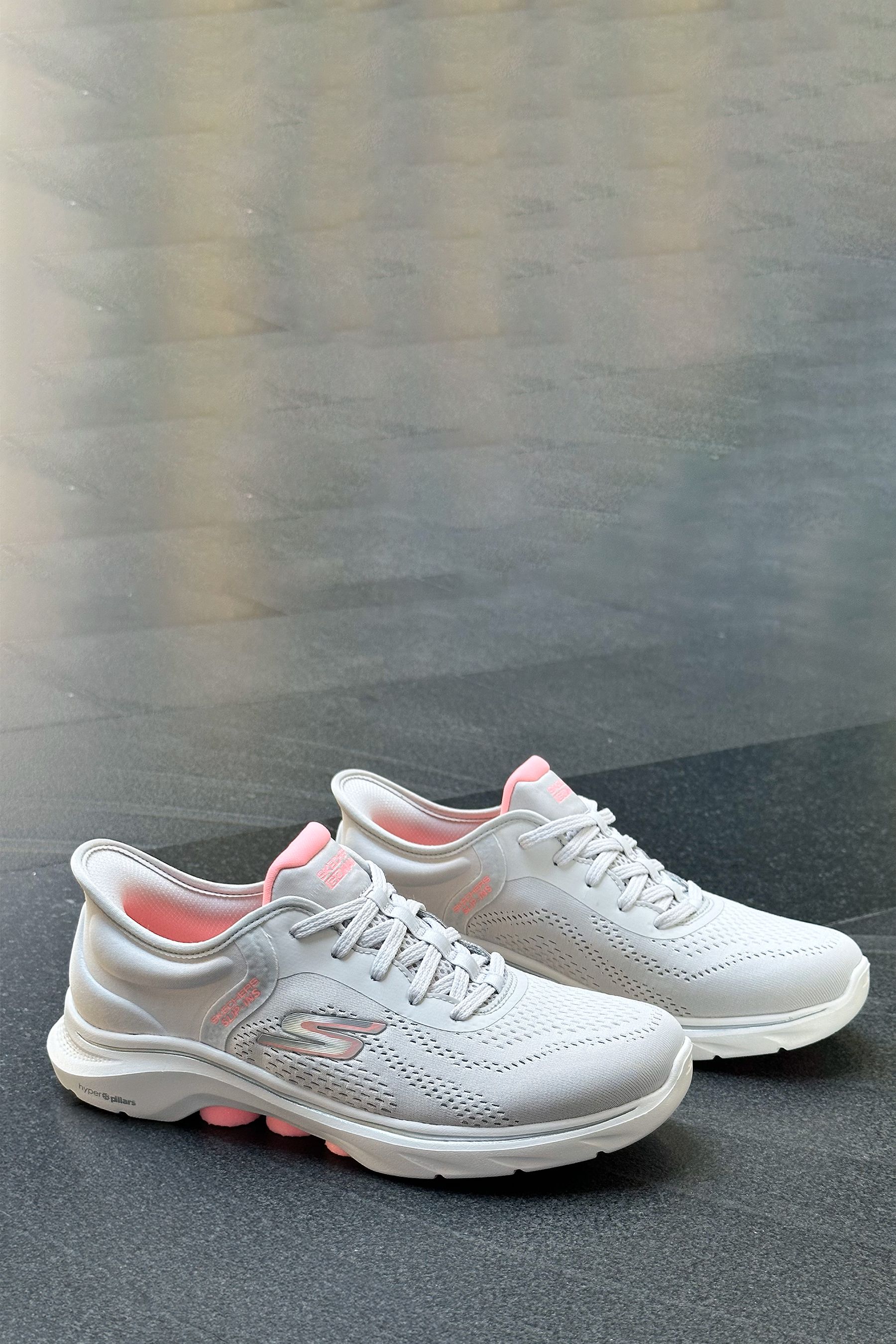 Ladies skechers grey online