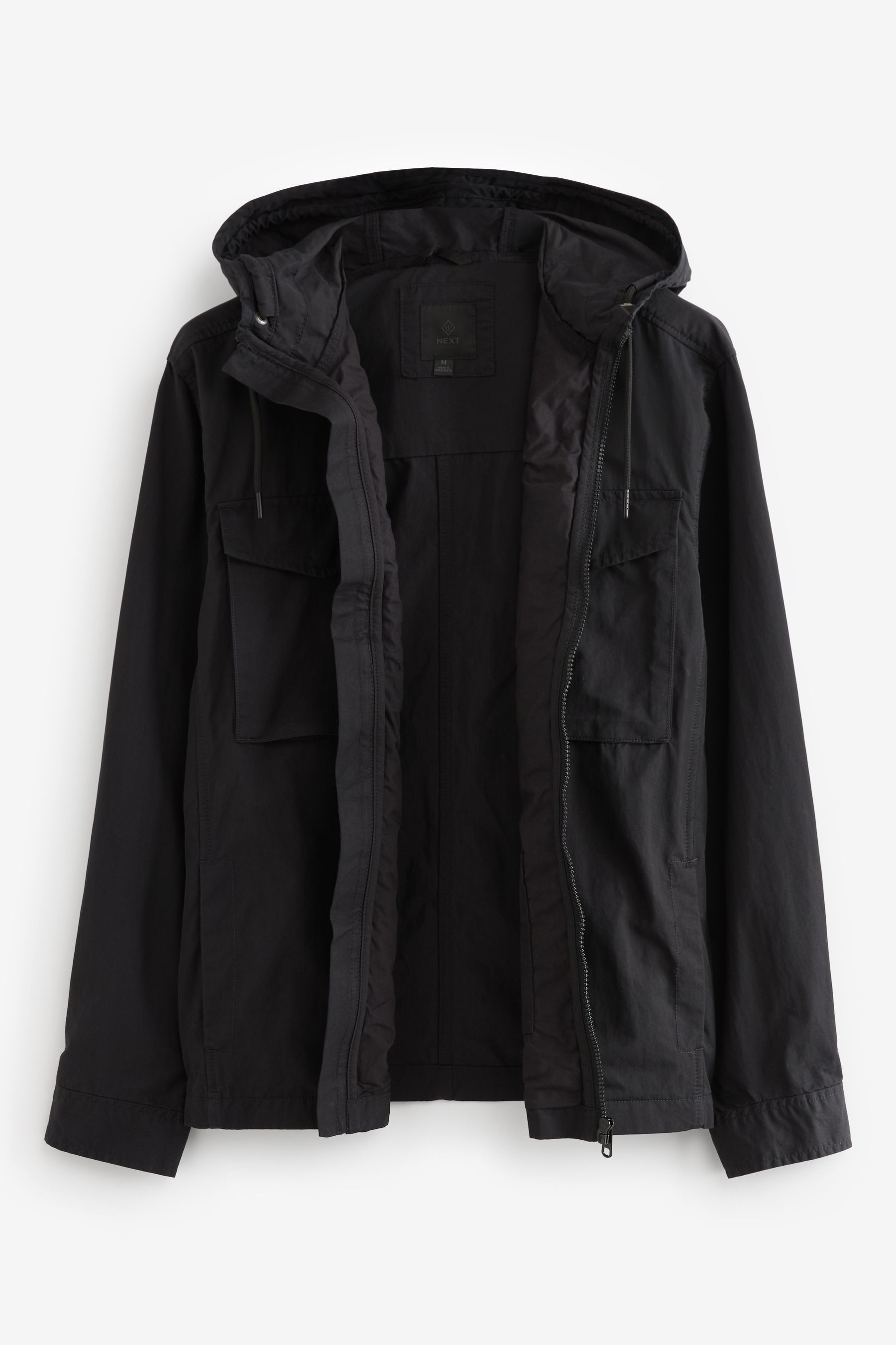 Black hooded utility jacket clearance