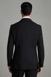 Reiss Black Poker Shawl Notch Lapel Modern Fit Single Breasted Tuxedo Jacket - Image 4 of 6