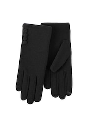 Totes Black Isotoner Ladies Thermal SmarTouch Gloves With Button Detail - Image 1 of 2