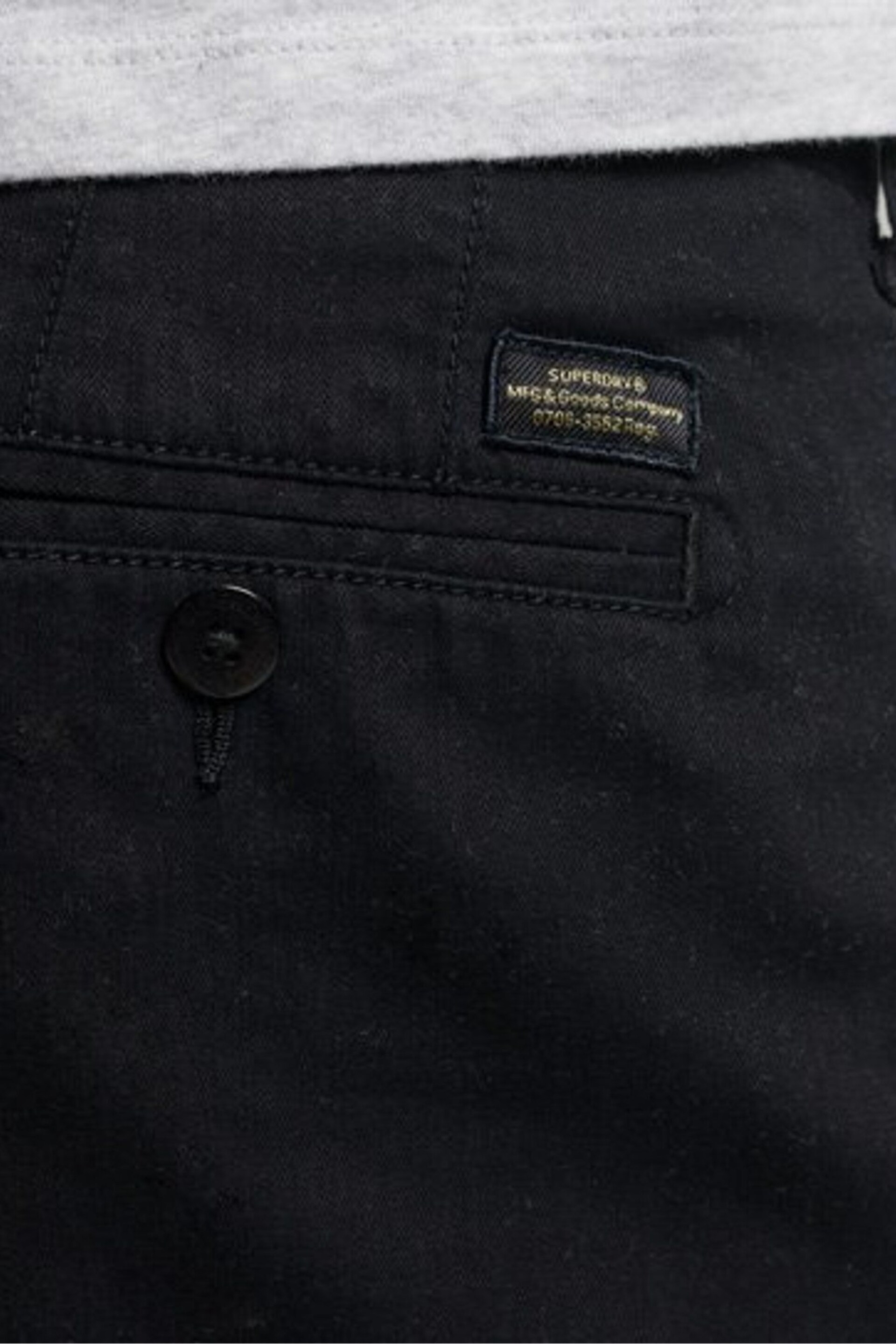 Superdry Black Officer Chino Shorts - Image 6 of 6