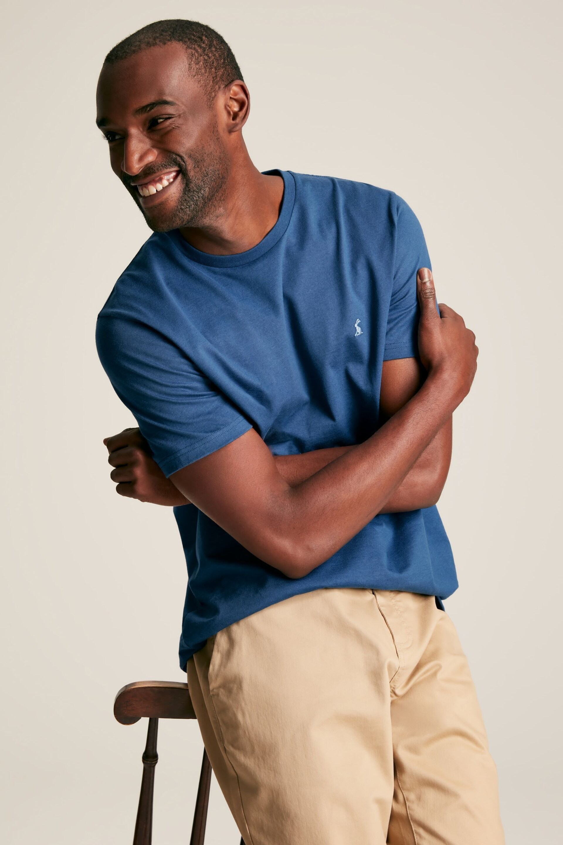 Joules Denton Blue Jersey Crew Neck T-Shirt - Image 1 of 5