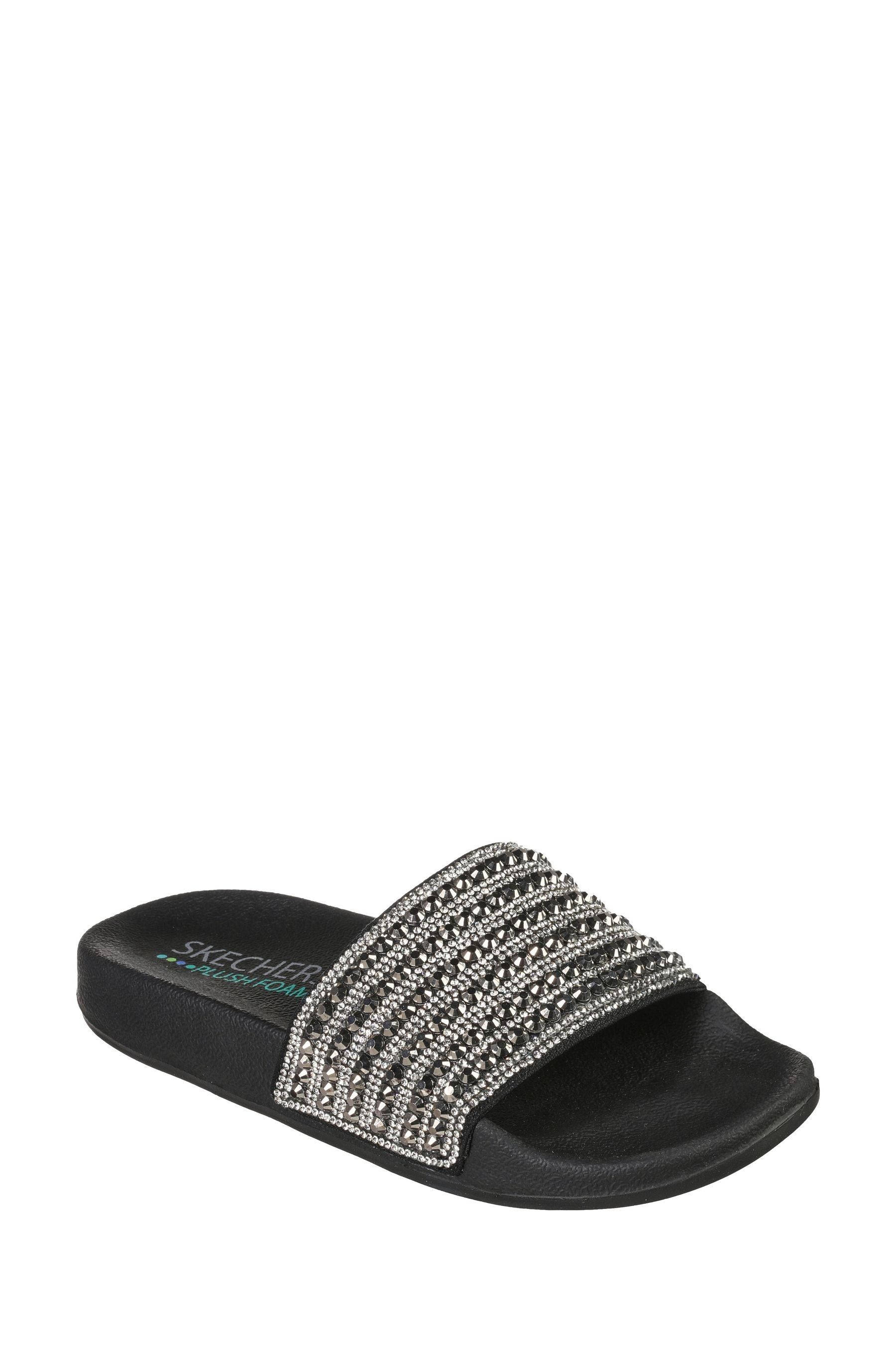 Buy Skechers Black Pop Ups Rocker Glam Womens Sandlas from the