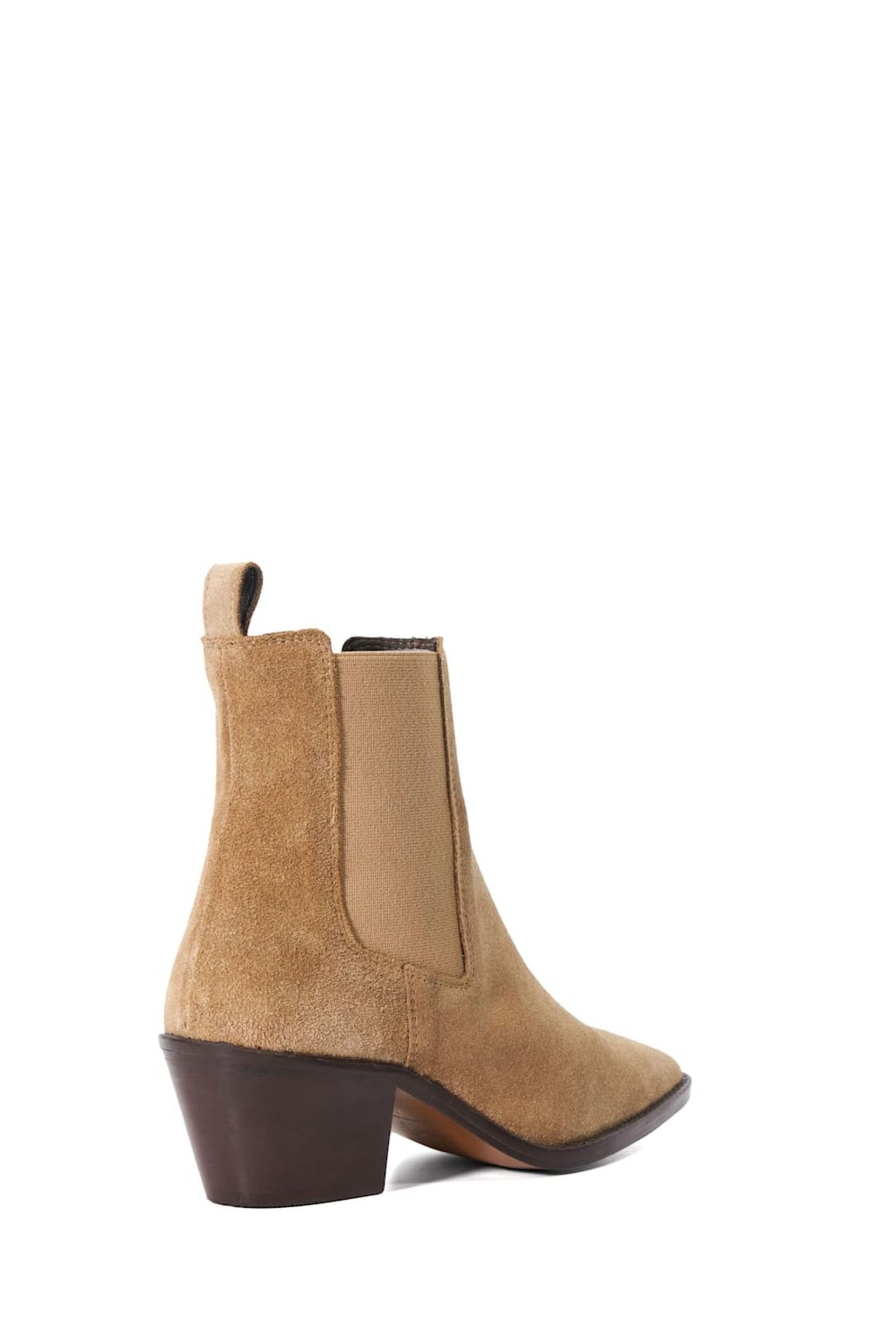 Dune London Cream Pexas Chisel Toe Low Western Boots - Image 4 of 5