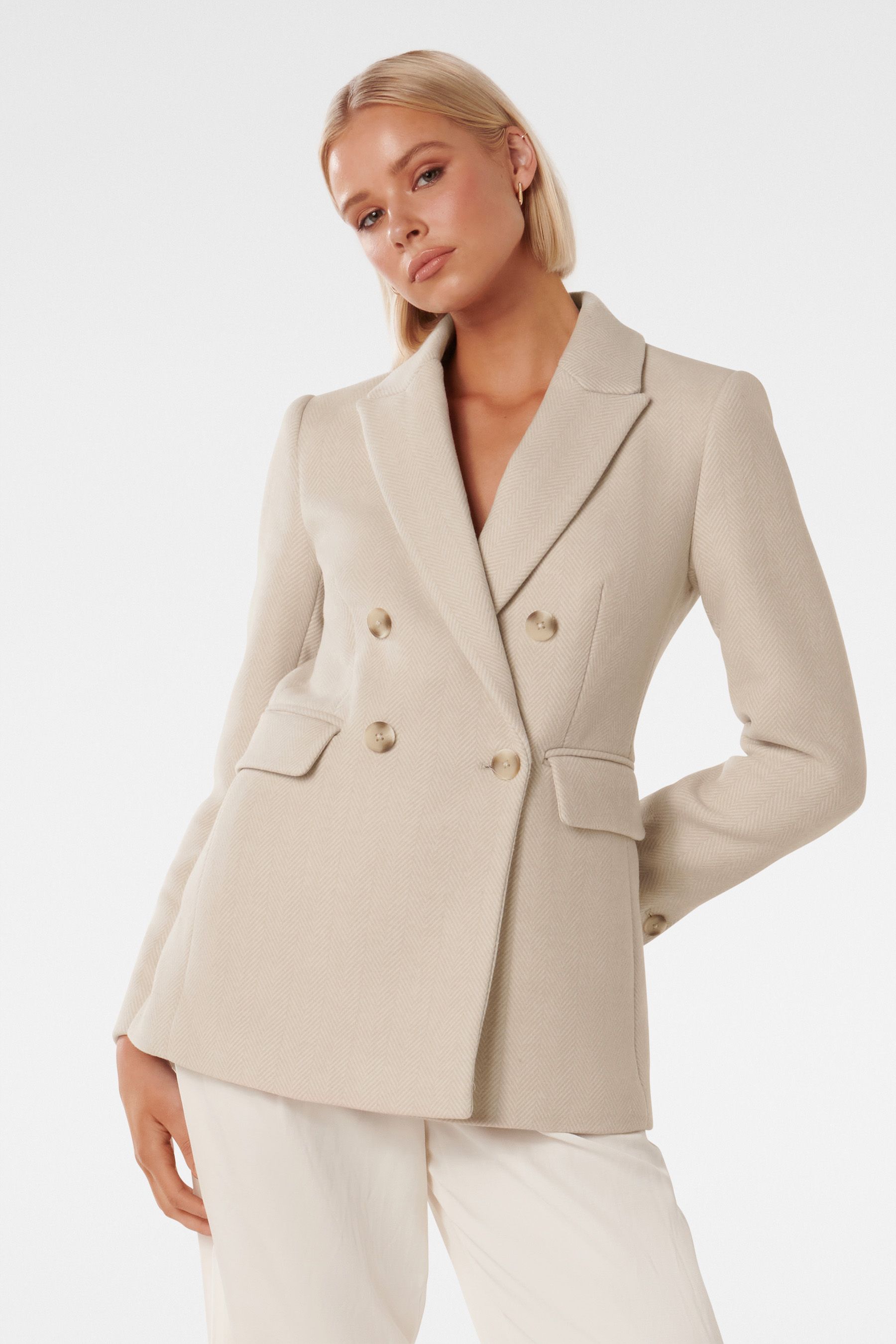 Forever New Cream Whitney Wool Blazer