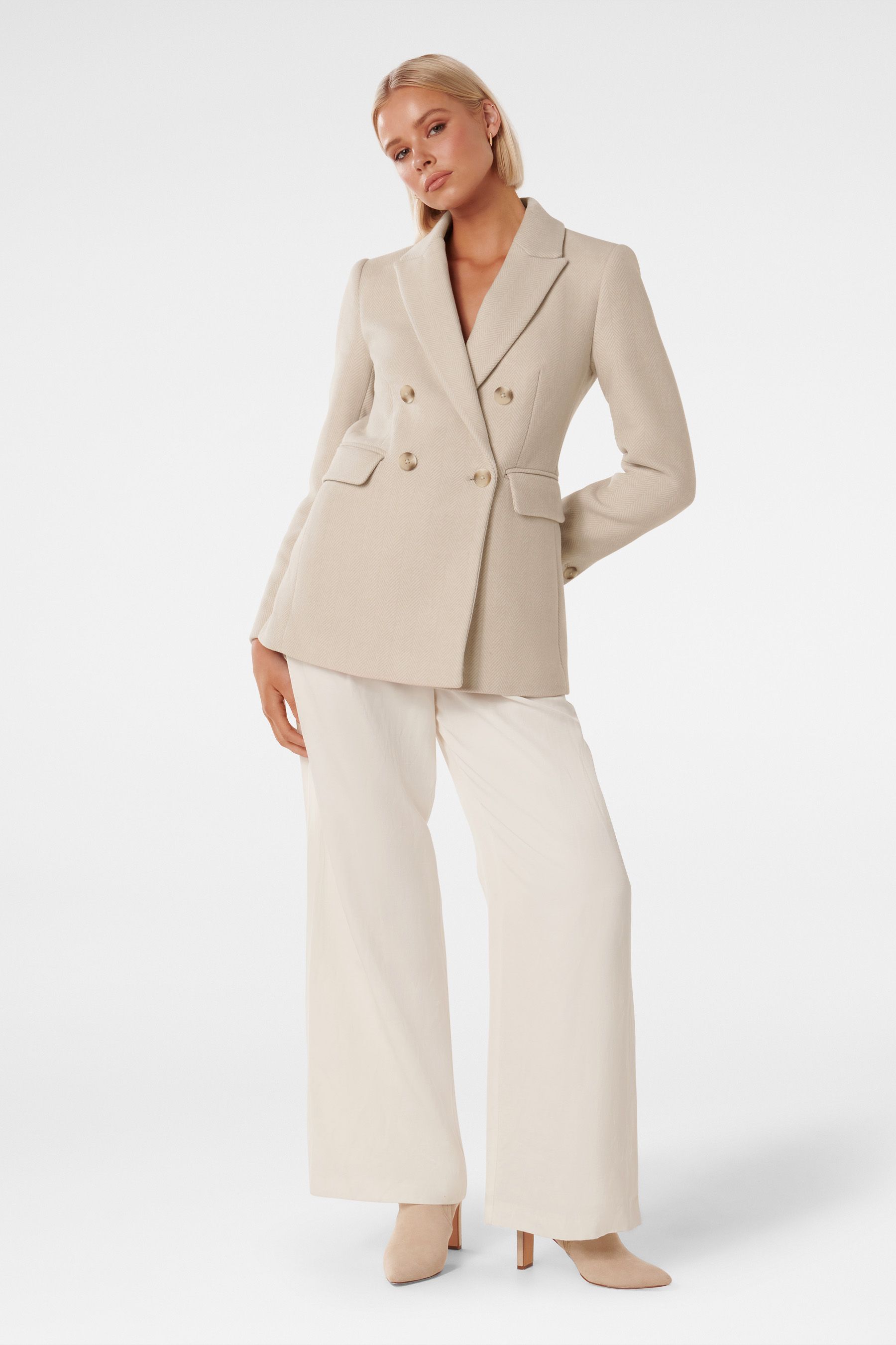 Forever New Cream Whitney Wool Blazer