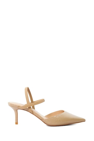 Dune London Nude Classical Elasticated Open Courts