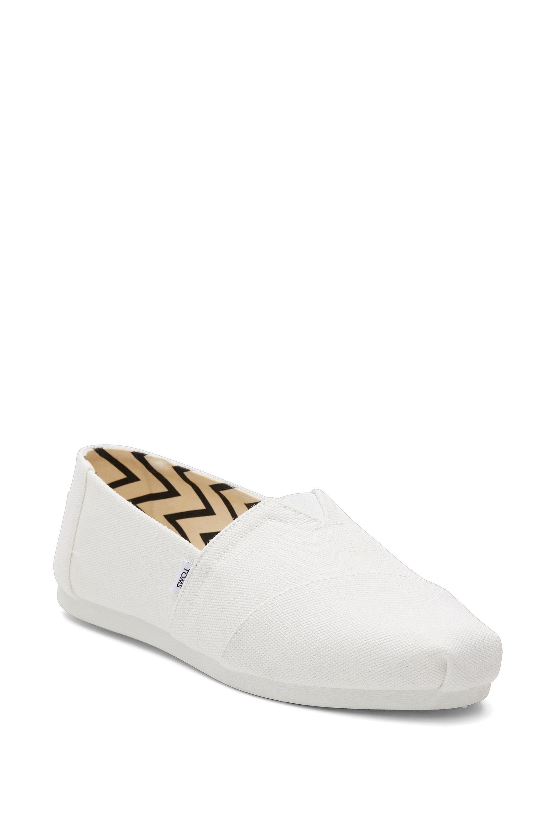 White TOMS Alpargata Classic Vegan Recycled Cotton Shoes