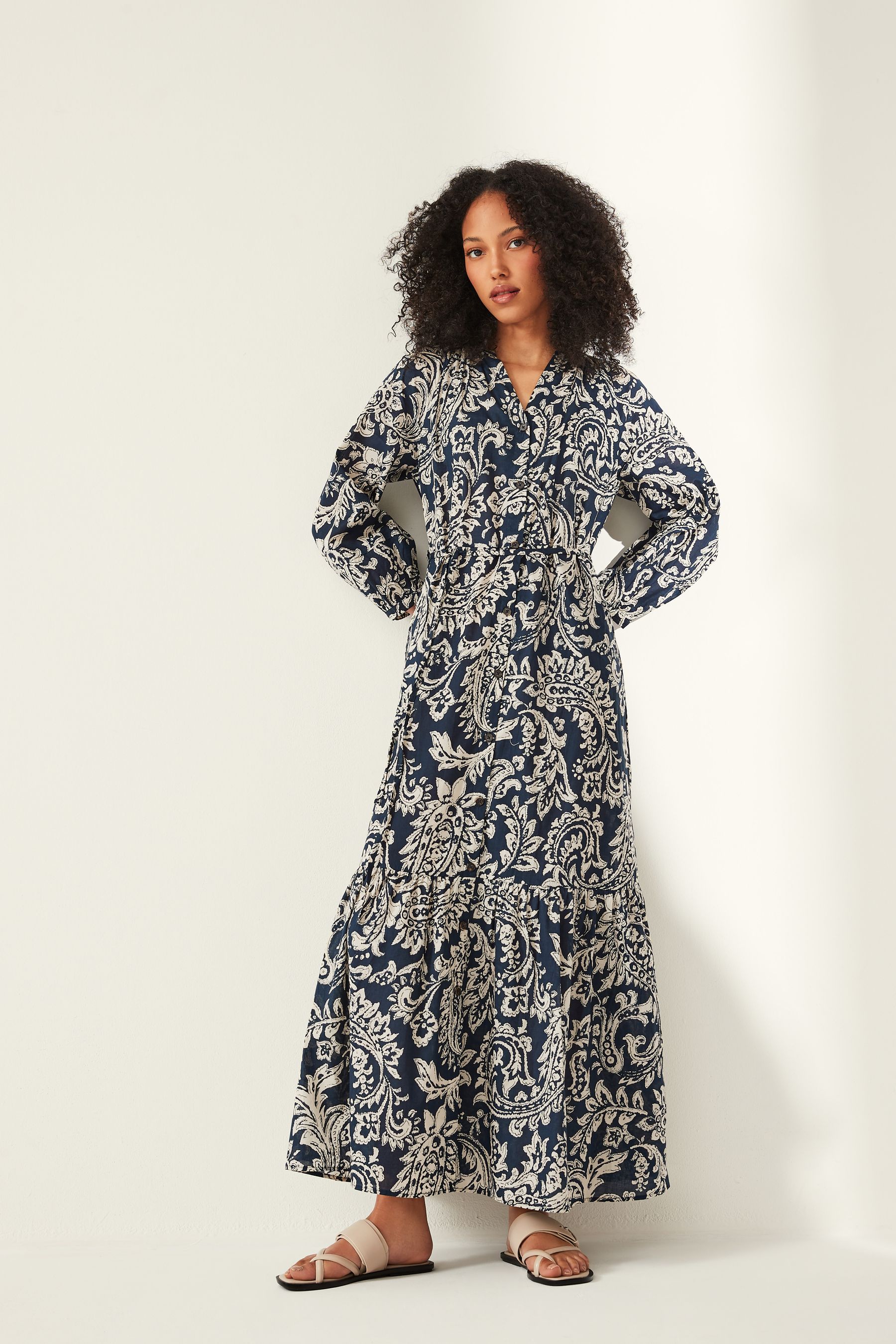Long sleeve cotton dress online