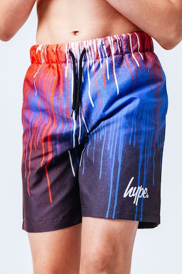 Hype. Red White Blue Drips Print Swim Shorts