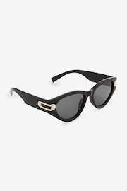 Black Polarized Pearl Cateye Sunglasses - Image 3 of 5