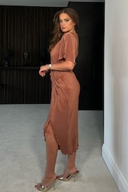 Girl In Mind Natural Isla Midi Angel Sleeves Dress - Image 3 of 4