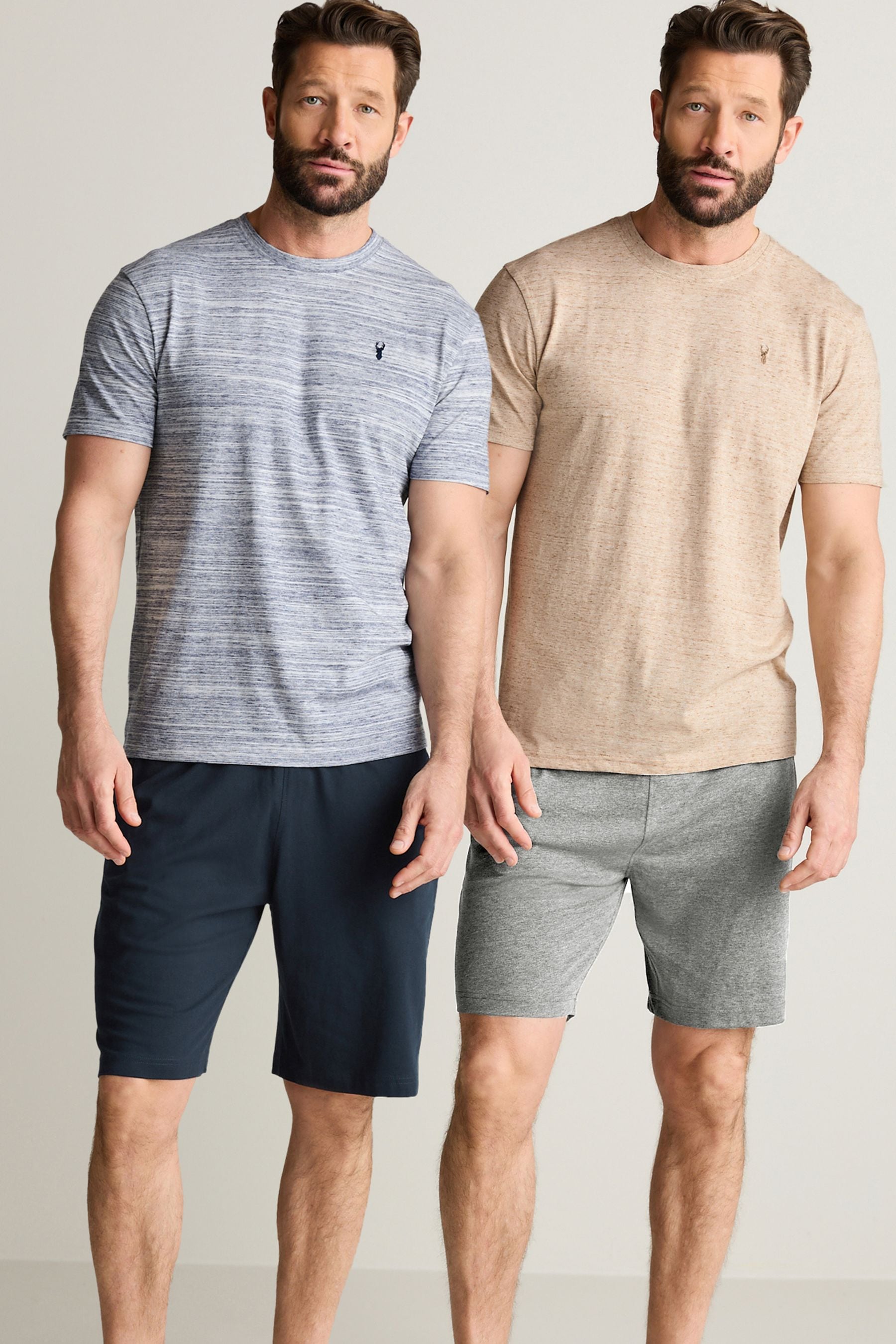Buy Stone Blue 100 Cotton Jersey Pyjama Shorts Set 2 Pack from Next Malta